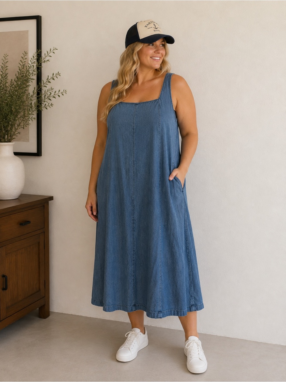 Old Navy Denim Tank Dress in Light Blue